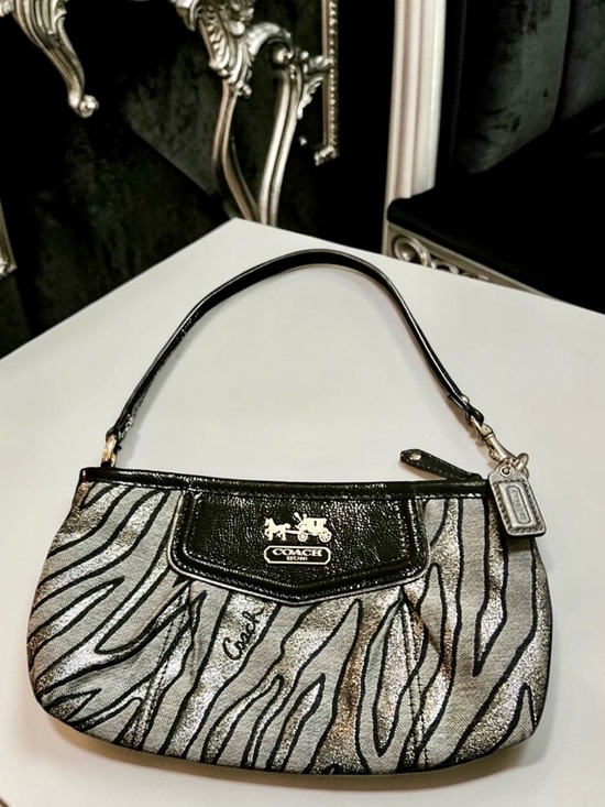 Coach Handbags - COACH Madison Zebra Print Large Clutch/Wristlet Metallic Y2K Glam